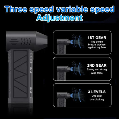 130000RPM Turbo Jet Blower Brushless Motor, Powerful Air Duster Fan with LED Light, Portable Cleaning Tool