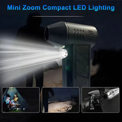 130000RPM Turbo Jet Blower Brushless Motor, Powerful Air Duster Fan with LED Light, Portable Cleaning Tool