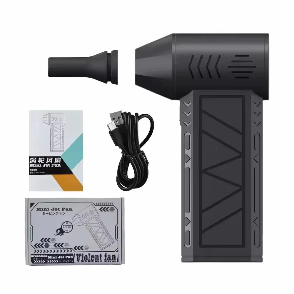 130000RPM Turbo Jet Blower Brushless Motor, Powerful Air Duster Fan with LED Light, Portable Cleaning Tool