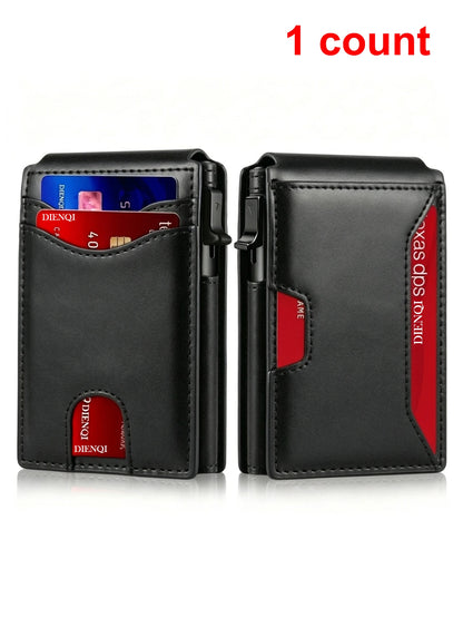 RFID Blocking Men Slim Smart Wallets Magnet Carbon Fiber Credit Card Holder with Front Pocket Minimalist Wallet Cardholder Case